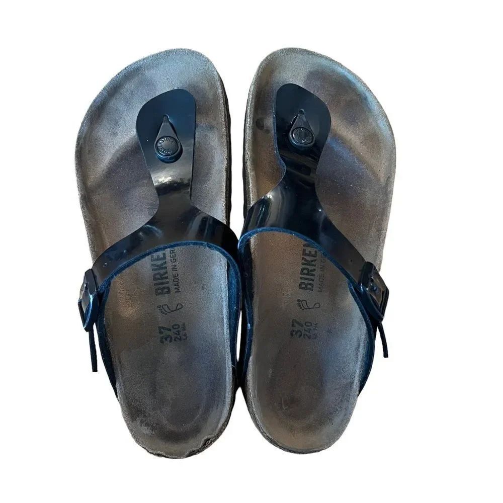 Birkenstock Gizeh Birko-Flor Black Patent size 37